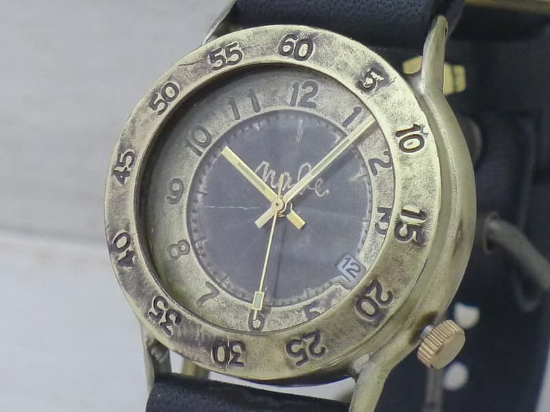 Explorer-JB5-DATE  36mmBrass DATE(日付) 手作り腕時計 (JUM185DATE)