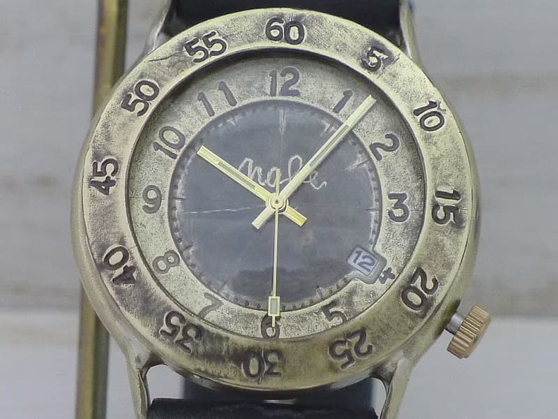 Explorer-JB5-DATE  36mmBrass DATE(日付) 手作り腕時計 (JUM185DATE)