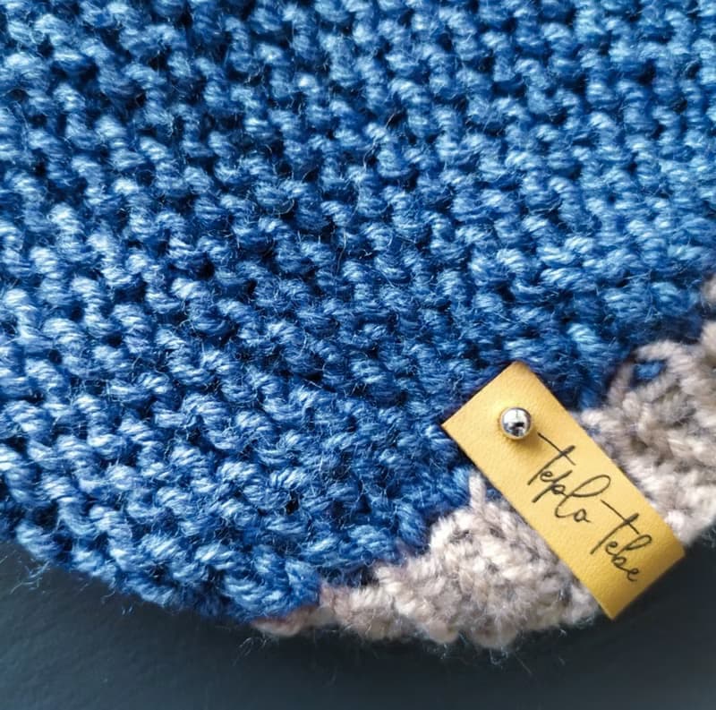 Knitted blue warm sweater for dogs