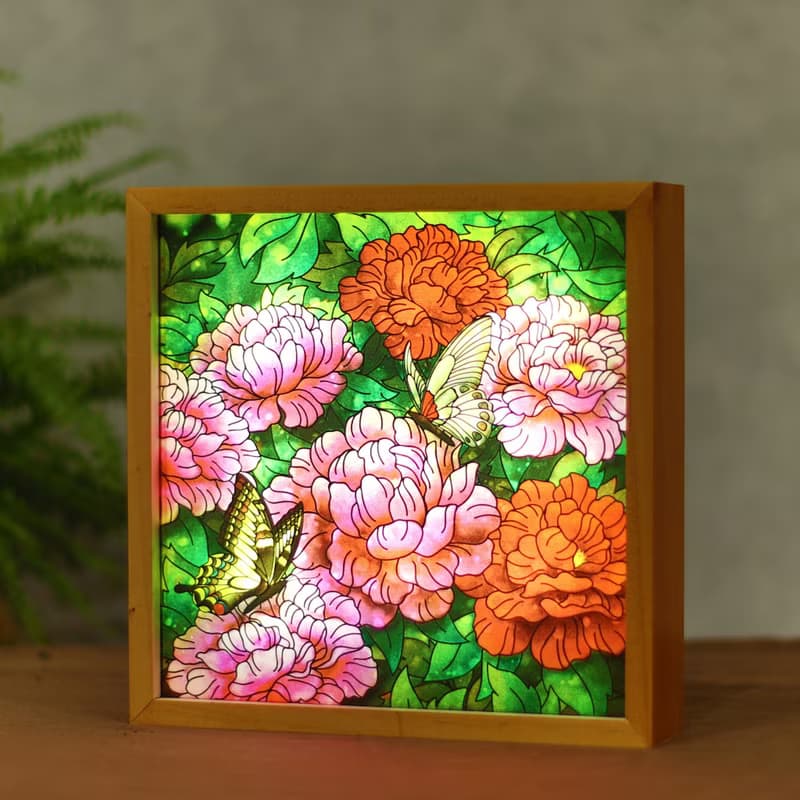 【繽紛花境】玻璃相框燈-8吋/禮品/喬遷禮/畢業/老師/生日/母親節