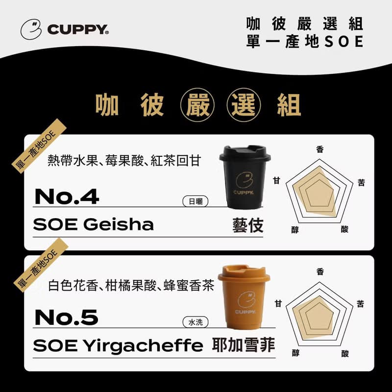 CUPPY冷萃精品咖啡 嚴選組(12入) 藝伎&耶加雪菲