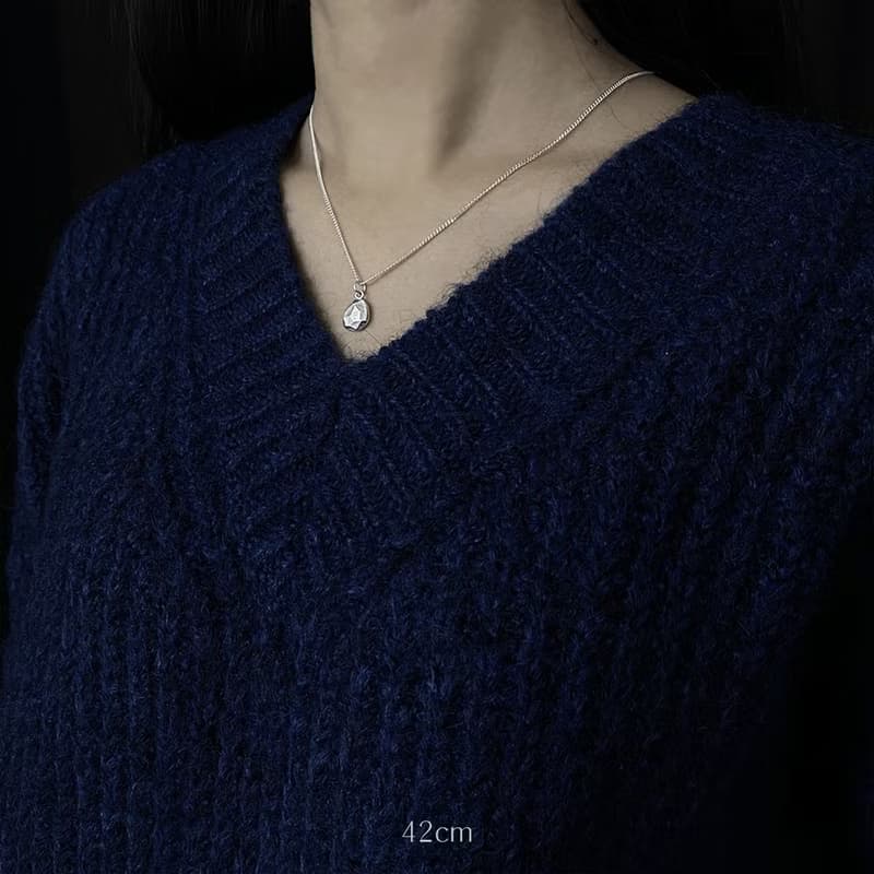 (925 Sterling Silver) Atypical Stone Necklace Ver.3