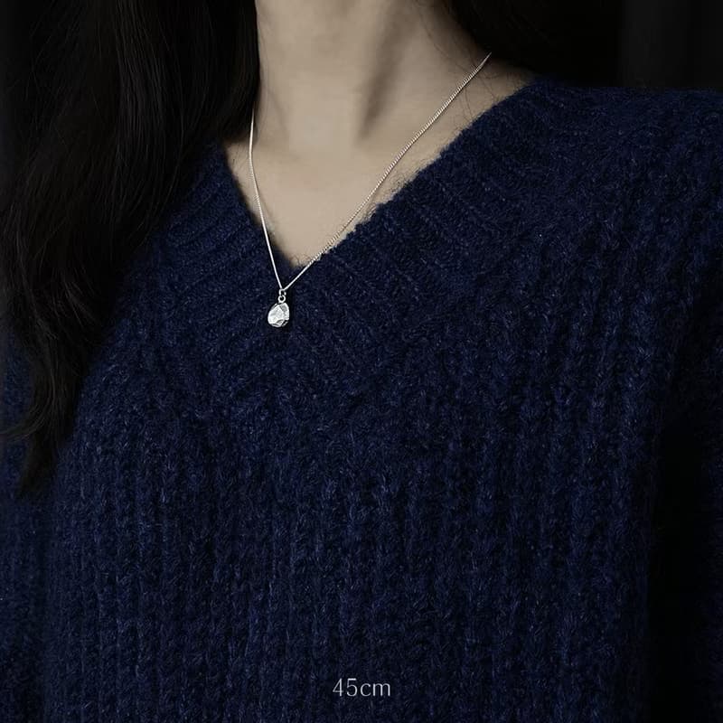 (925 Sterling Silver) Atypical Stone Necklace Ver.3