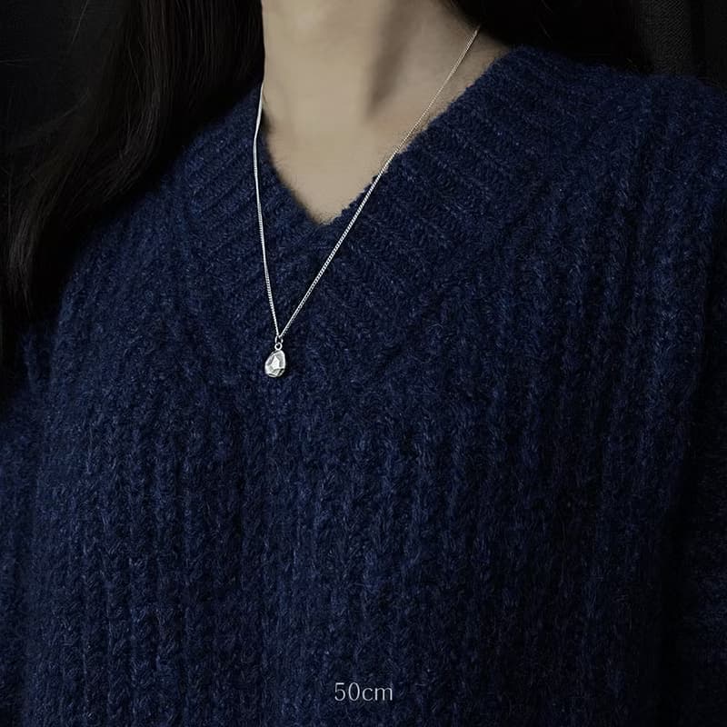 (925 Sterling Silver) Atypical Stone Necklace Ver.3