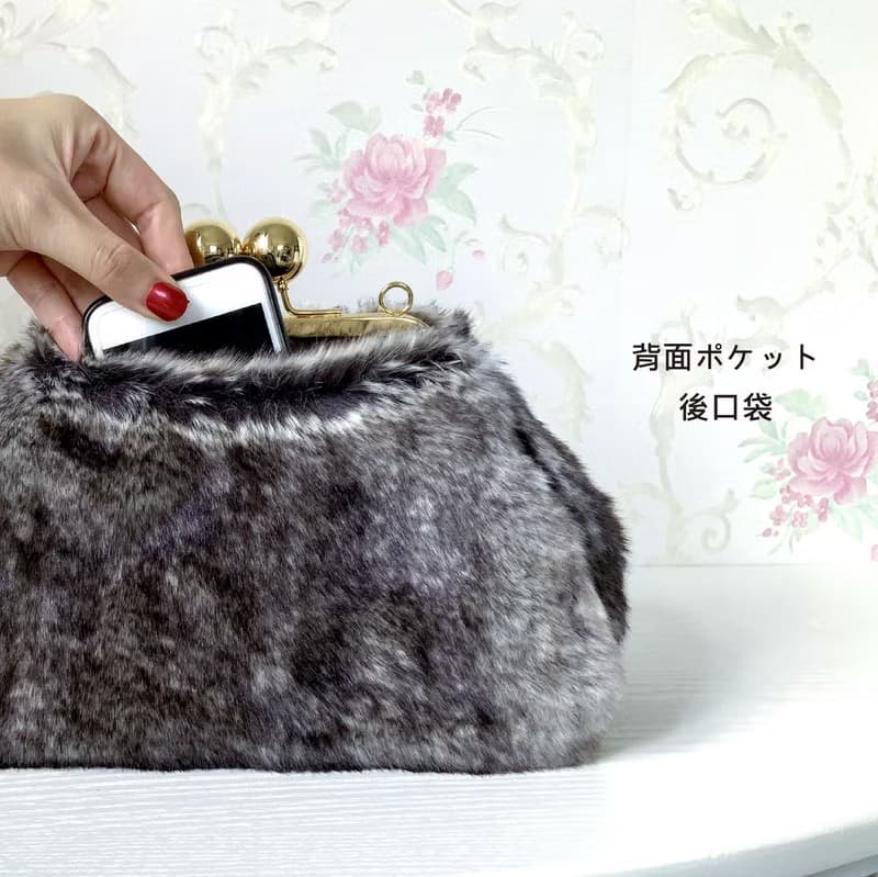 灰兔子 斜背包 肩背口金包 毛茸茸 皮草 森林