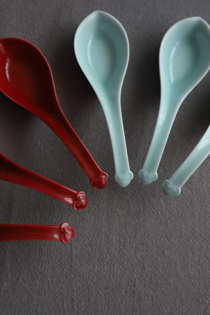 花瓣勺子   餐具配件  高溫顏色釉  兩色款