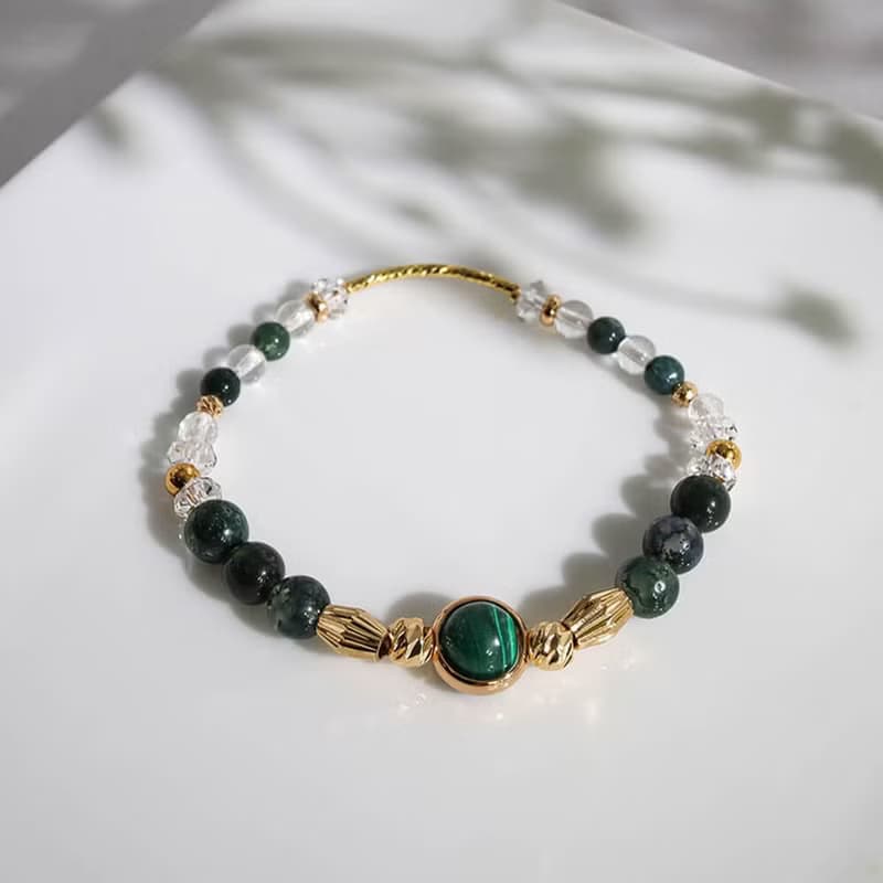 植感生活 | A41孔雀石水草瑪瑙白水晶手鍊