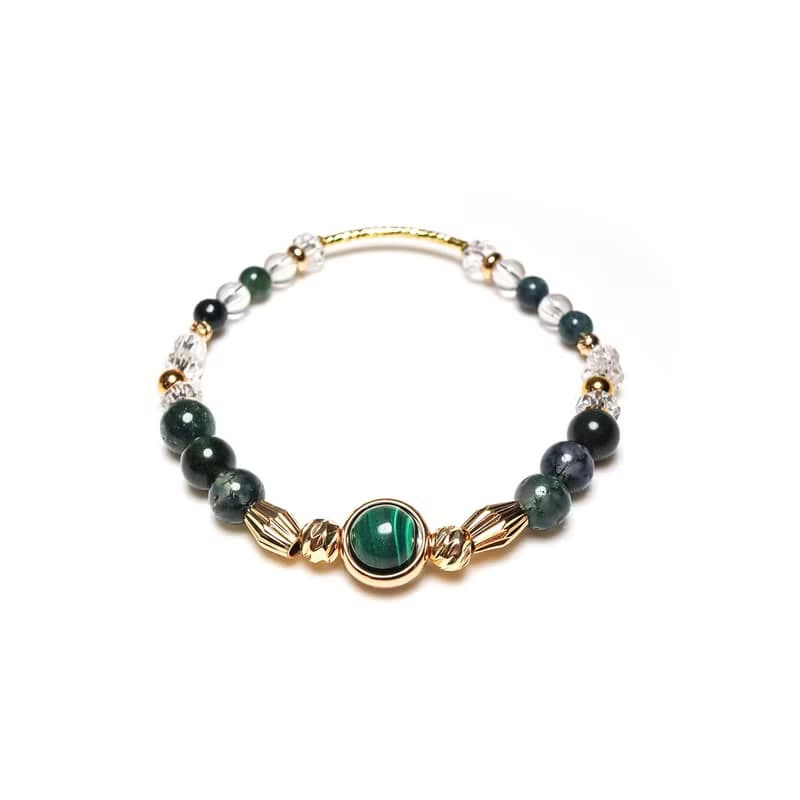 植感生活 | A41孔雀石水草瑪瑙白水晶手鍊