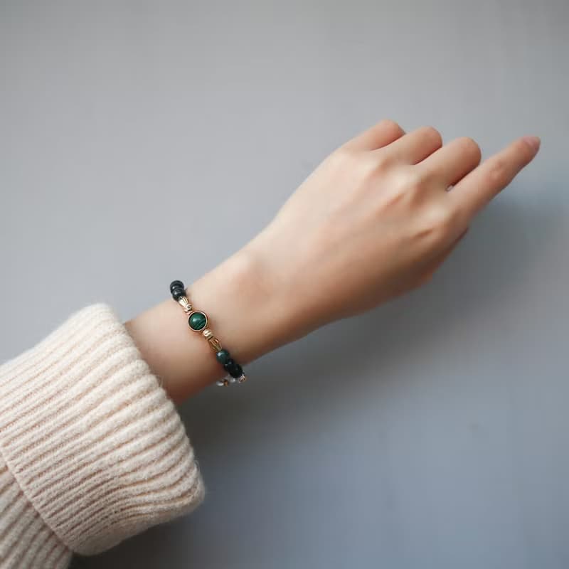 植感生活 | A41孔雀石水草瑪瑙白水晶手鍊