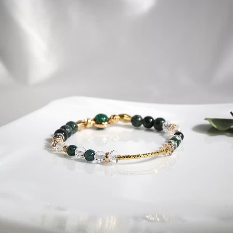 植感生活 | A41孔雀石水草瑪瑙白水晶手鍊