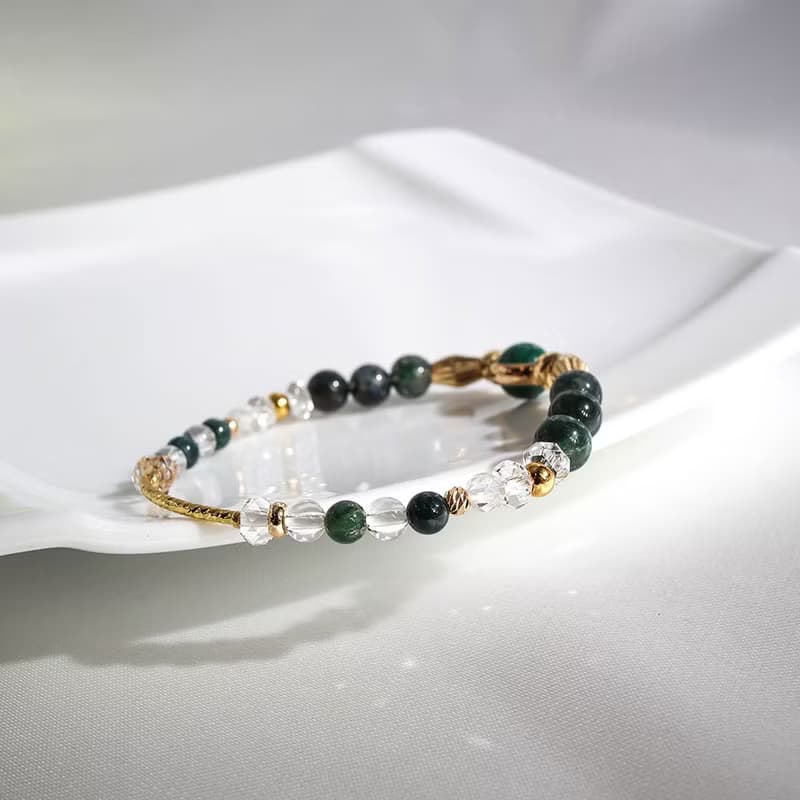 植感生活 | A41孔雀石水草瑪瑙白水晶手鍊