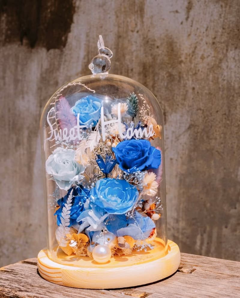 Sweet Home永生花玻璃盅 喬遷禮物 永生花玻璃盅 畢業 母親姊