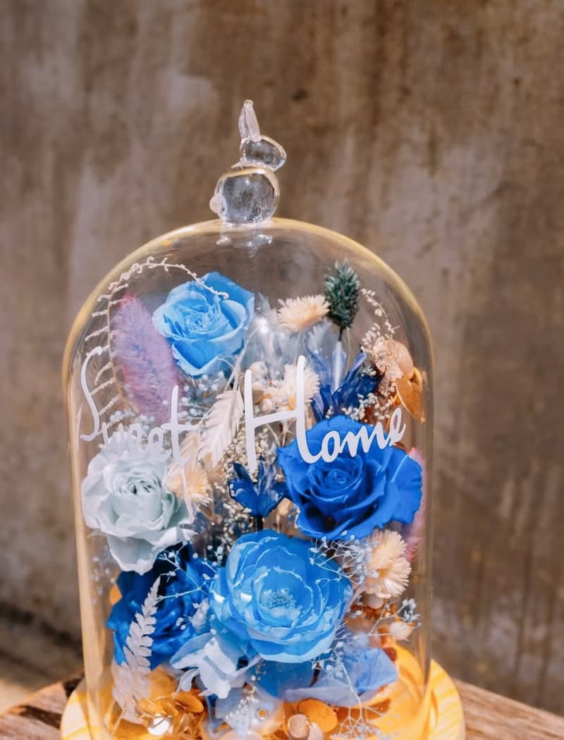 Sweet Home永生花玻璃盅 喬遷禮物 永生花玻璃盅 畢業 母親姊