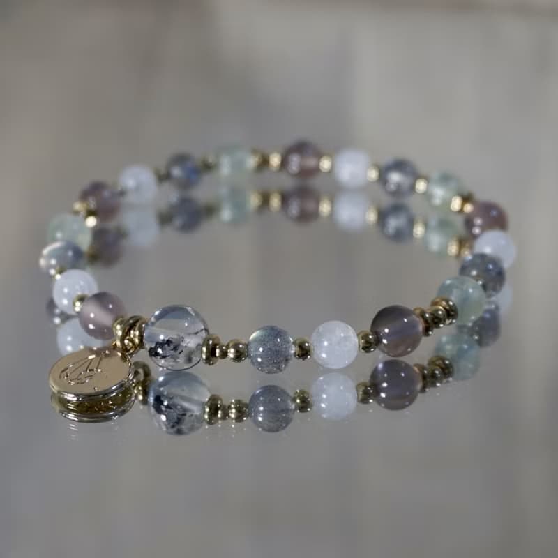 ll 月光葡萄莊園 ll 赫基蒙 月光石 拉長石 紫玉 葡萄石 BR-00014