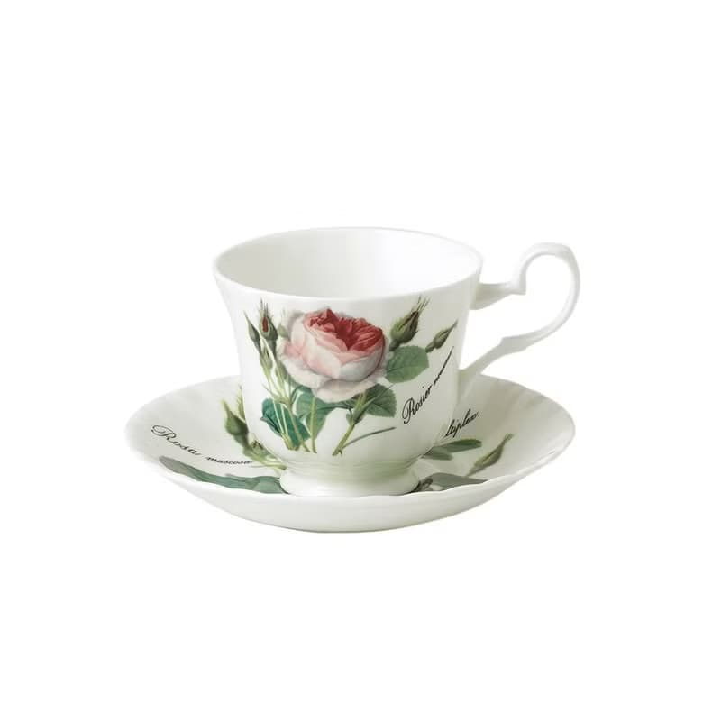 英國RK Redoute Rose浪漫淺玫瑰系列下午茶具5件組 (1壺4杯盤)