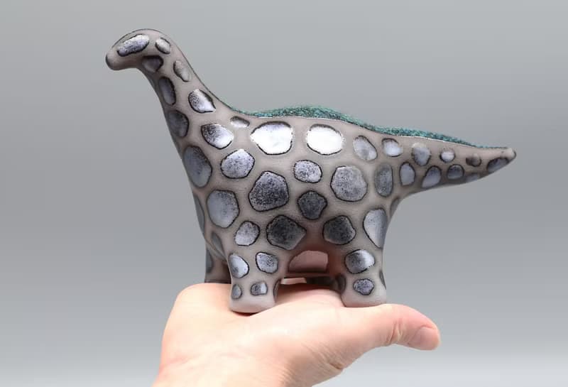 Handmade Ceramic Dinosaur Sculpture - Fantasy Table Art