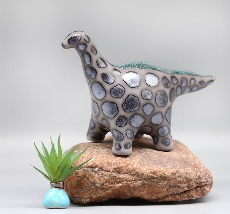 Handmade Ceramic Dinosaur Sculpture - Fantasy Table Art