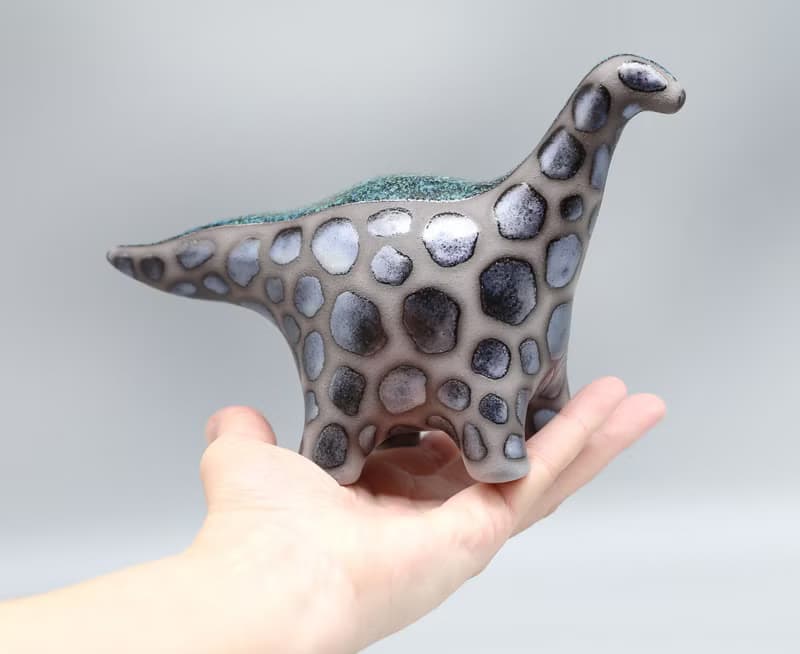 Handmade Ceramic Dinosaur Sculpture - Fantasy Table Art