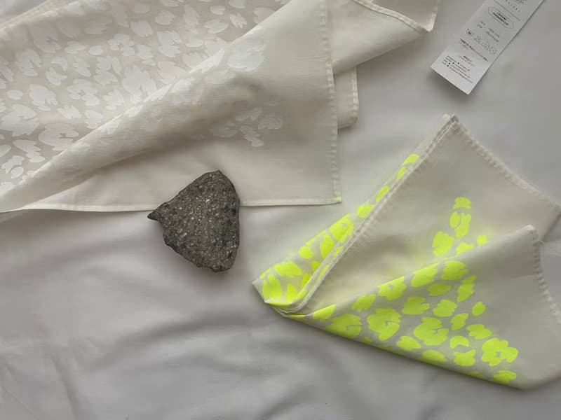 leopard handkerchief  neon yellow