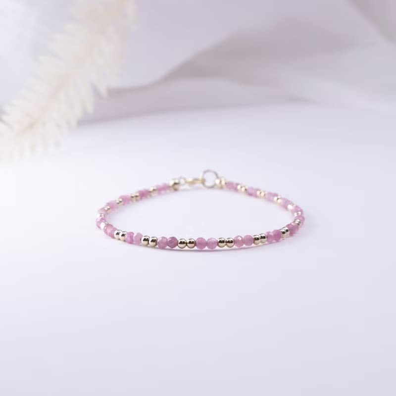 碧璽 14KGF 2MM極細手環 l 愛情 人緣 幸福 l