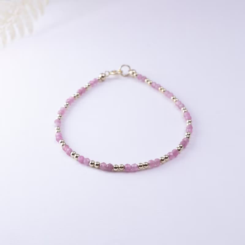 碧璽 14KGF 2MM極細手環 l 愛情 人緣 幸福 l