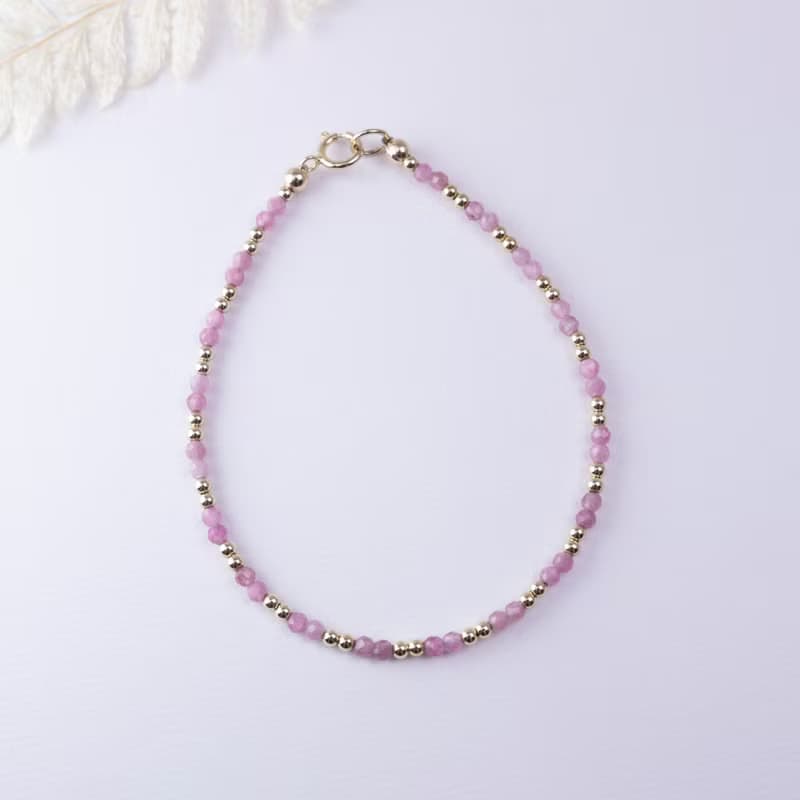 碧璽 14KGF 2MM極細手環 l 愛情 人緣 幸福 l