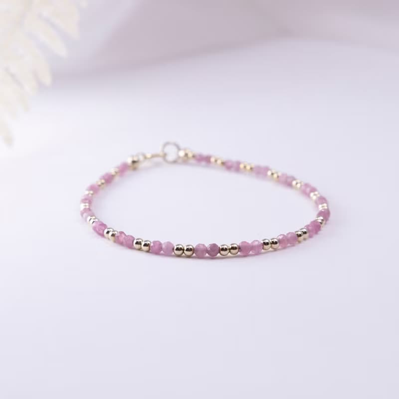 碧璽 14KGF 2MM極細手環 l 愛情 人緣 幸福 l