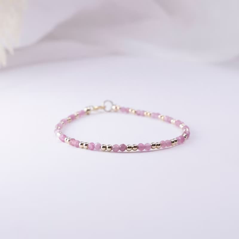 碧璽 14KGF 2MM極細手環 l 愛情 人緣 幸福 l