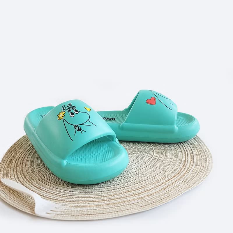 【Pinkoi x Moomin】饅頭厚底拖鞋-綠色 姆明與歌妮 防水鞋