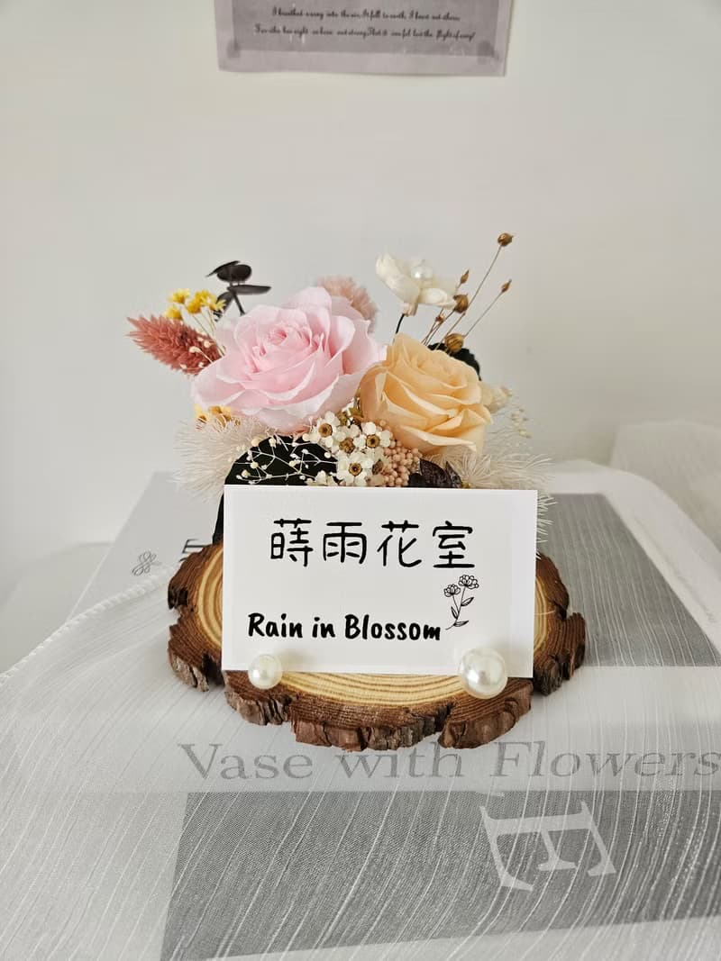 永生花招財貓名片座 開幕花禮 祝賀花禮