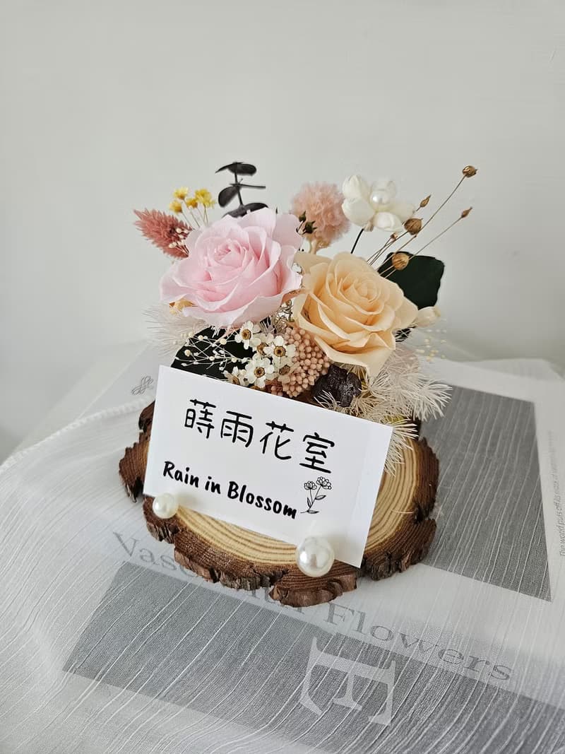 永生花招財貓名片座 開幕花禮 祝賀花禮