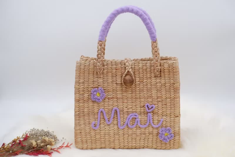 Straw tote bag 稻草手提袋 草編包