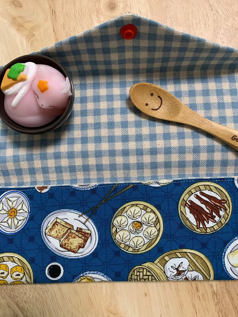 文青風環保純棉筷袋 台灣美味小吃 質感原胚 沈穩藍 日本 潮物 收