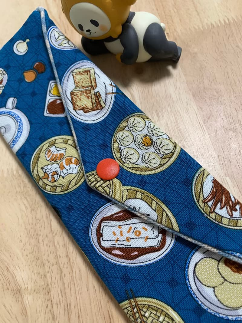 文青風環保純棉筷袋 台灣美味小吃 質感原胚 沈穩藍 日本 潮物 收