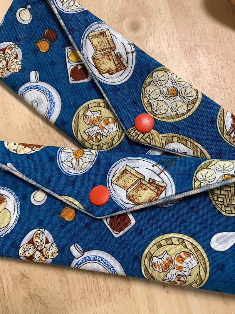 文青風環保純棉筷袋 台灣美味小吃 質感原胚 沈穩藍 日本 潮物 收