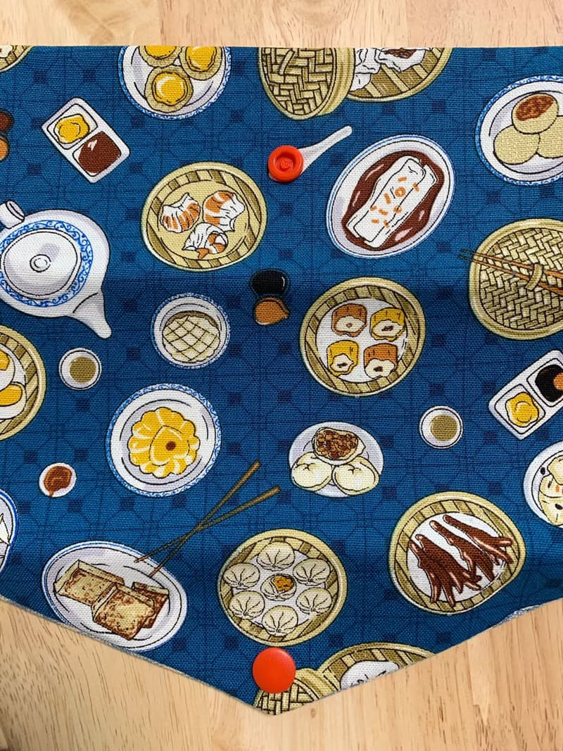 文青風環保純棉筷袋 台灣美味小吃 質感原胚 沈穩藍 日本 潮物 收