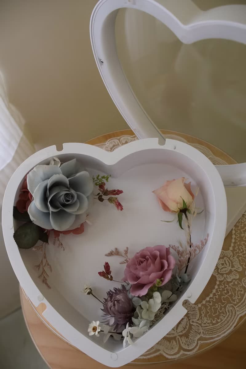心型永生花觸控式檯燈