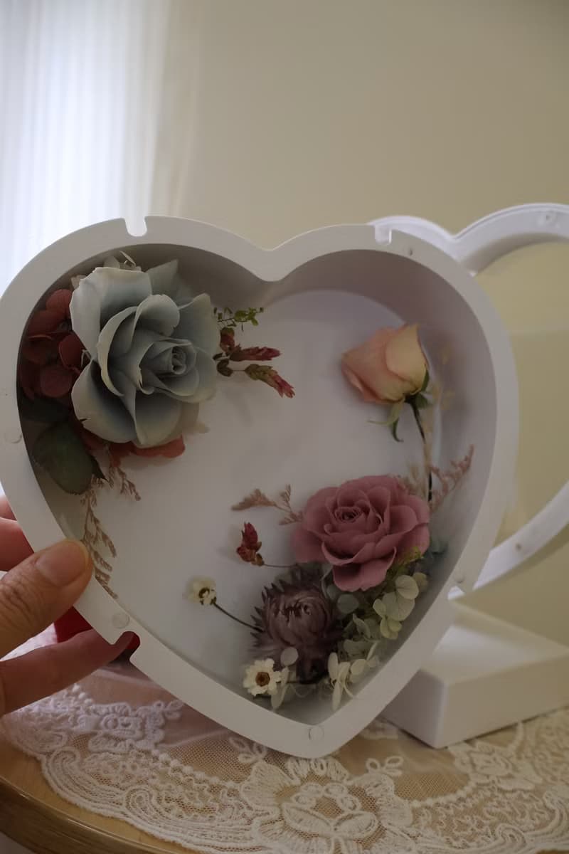 心型永生花觸控式檯燈