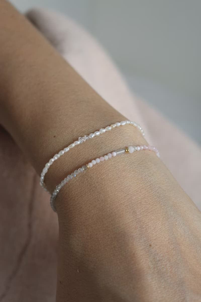 六月誕生石  手鍊 珍珠 粉紅澳寶 - 預備金 -