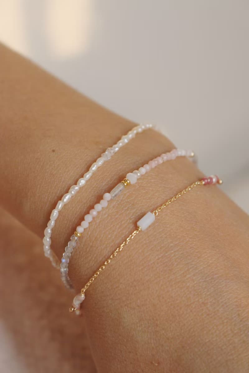 六月誕生石  手鍊 珍珠 粉紅澳寶 - 預備金 -