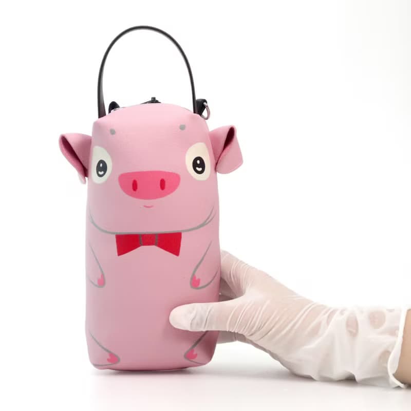 【雙11折扣】Pink pig pencil pouch bag,make up case, handmade bag for every day essent