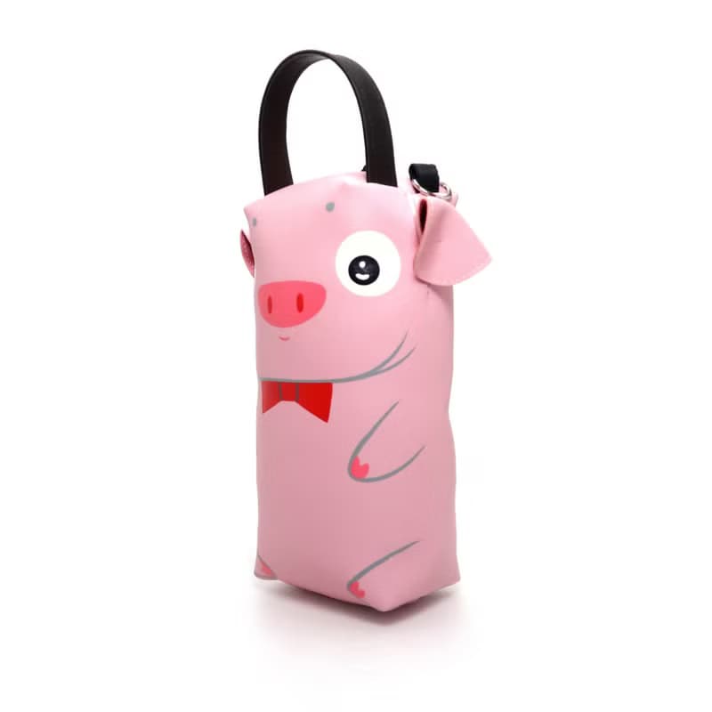 【雙11折扣】Pink pig pencil pouch bag,make up case, handmade bag for every day essent