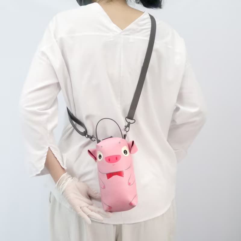 【雙11折扣】Pink pig pencil pouch bag,make up case, handmade bag for every day essent