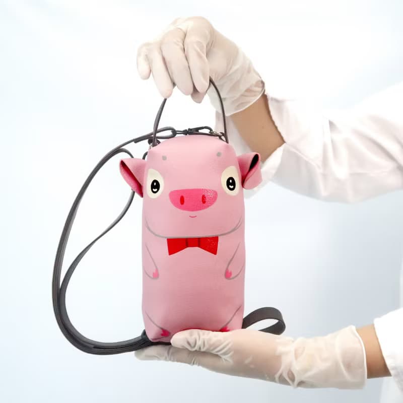 【雙11折扣】Pink pig pencil pouch bag,make up case, handmade bag for every day essent