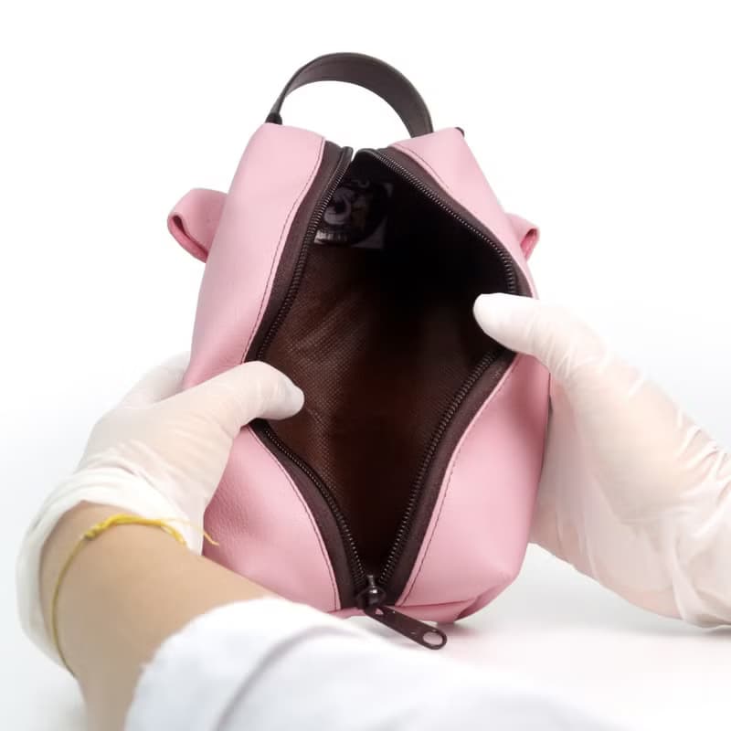 【雙11折扣】Pink pig pencil pouch bag,make up case, handmade bag for every day essent