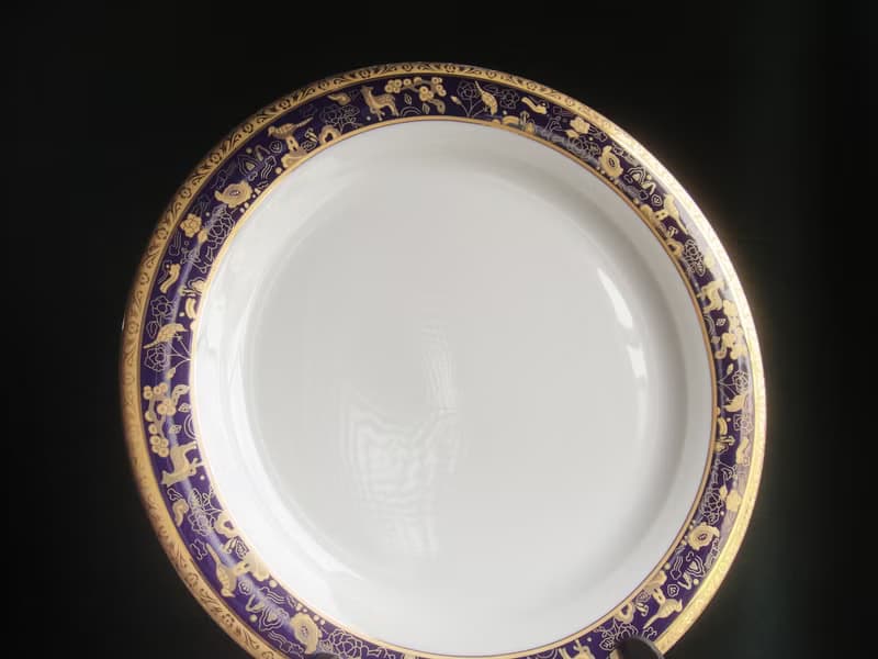 【老時光 OLD-TIME】早期二手金邊瓷盤餐盤(有使用過.有刮傷