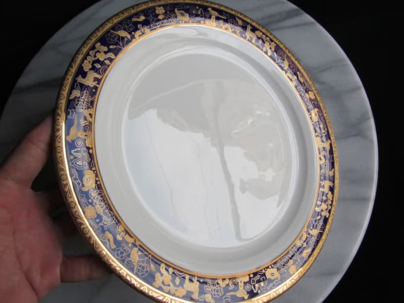 【老時光 OLD-TIME】早期二手金邊瓷盤餐盤(有使用過.有刮傷