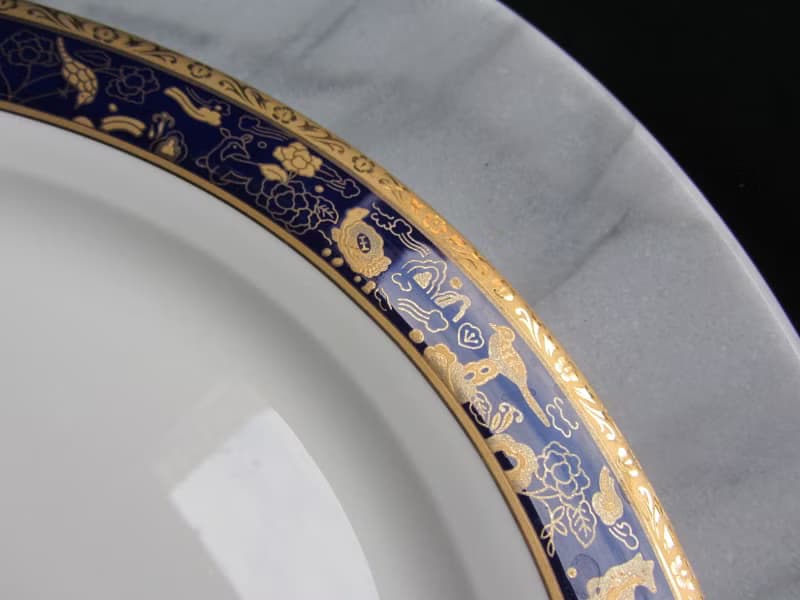 【老時光 OLD-TIME】早期二手金邊瓷盤餐盤(有使用過.有刮傷