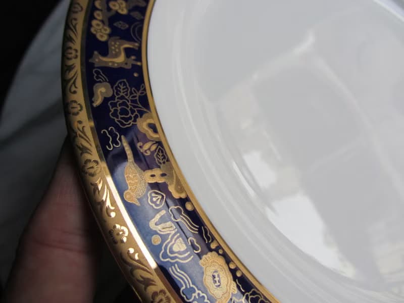【老時光 OLD-TIME】早期二手金邊瓷盤餐盤(有使用過.有刮傷