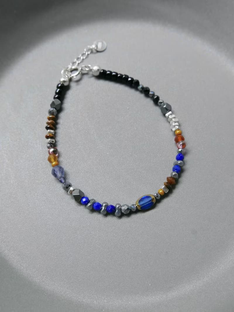 專屬訂製/天然石手鍊/青金石/黃虎眼石